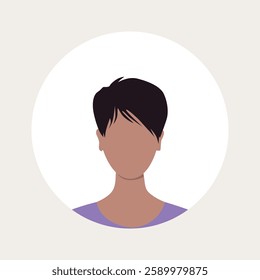 Vector flat illustration. Avatar, user profile, person icon, profile picture. Suitable for social media profiles, icons, splash screens and as a template.