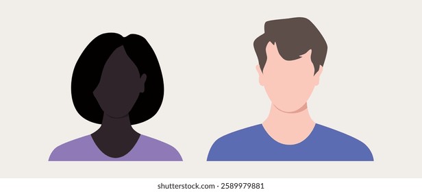 Vector flat illustration. Avatar, user profile, person icon, profile picture. Suitable for social media profiles, icons, splash screens and as a template.