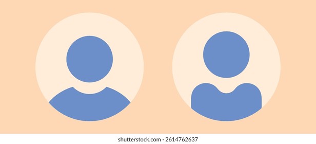 Vector flat illustration. Avatar, user profile, face icon, gender neutral silhouette, profile picture. Suitable for social media profiles, icons, splash screens and as a template.