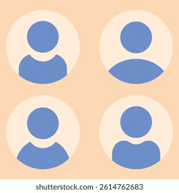 Vector flat illustration. Avatar, user profile, face icon, gender neutral silhouette, profile picture. Suitable for social media profiles, icons, splash screens and as a template.