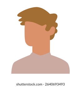 Vector flat illustration. Avatar, user profile, face icon, gender neutral silhouette, profile picture. Suitable for social media profiles, icons, splash screens and as a template.