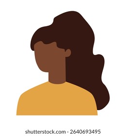 Vector flat illustration. Avatar, user profile, face icon, gender neutral silhouette, profile picture. Suitable for social media profiles, icons, splash screens and as a template.