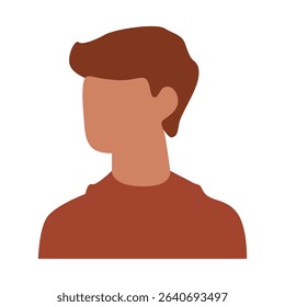 Vector flat illustration. Avatar, user profile, face icon, gender neutral silhouette, profile picture. Suitable for social media profiles, icons, splash screens and as a template.