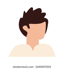 Vector flat illustration. Avatar, user profile, face icon, gender neutral silhouette, profile picture. Suitable for social media profiles, icons, splash screens and as a template.