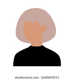 Vector flat illustration. Avatar, user profile, face icon, gender neutral silhouette, profile picture. Suitable for social media profiles, icons, splash screens and as a template.