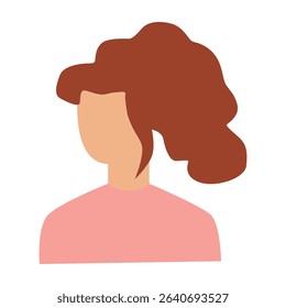 Vector flat illustration. Avatar, user profile, face icon, gender neutral silhouette, profile picture. Suitable for social media profiles, icons, splash screens and as a template.