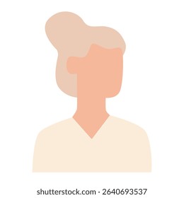 Vector flat illustration. Avatar, user profile, face icon, gender neutral silhouette, profile picture. Suitable for social media profiles, icons, splash screens and as a template.