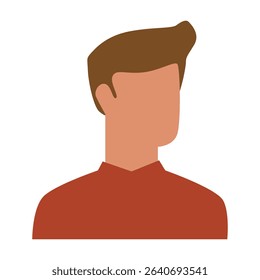 Vector flat illustration. Avatar, user profile, face icon, gender neutral silhouette, profile picture. Suitable for social media profiles, icons, splash screens and as a template.