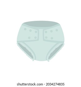 Vector flat illustration of baby disposable absorbent diaper isolated on white background. Hand drawing a diaper for children on fasteners, the subject of a child's personal hygiene.