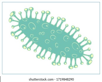 Vektorgrafik mit Bakterien, Viren, Zellen, Keimen oder epidemischem Bakterium. Stilvolle Zeichnung für Ihr Webdesign, Logo, App, UI. Einzige Stockillustration auf weißem Hintergrund.