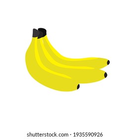 Vektorflache Illustration. Banana-Vektorgrafik einzeln auf weißem Hintergrund.