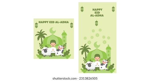 vector flat  illustration banner template social media