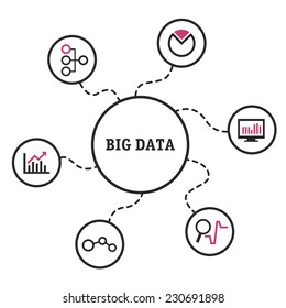 Vector flat illustration big data