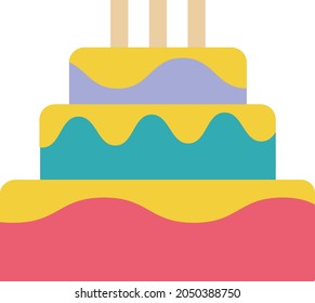 Vector Flat Illustration birthday cake