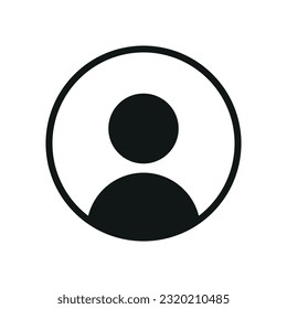 Vector flat illustration in black color. Avatar, user profile, person icon, gender neutral silhouette, profile picture. Suitable for social media profiles, icons, screensavers and as a template.