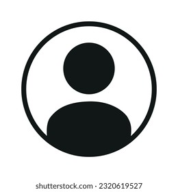 Ilustración plana vectorial en color negro. Avatar, perfil de usuario, icono de persona, silueta neutral de género, imagen de perfil. Adecuado para perfiles de medios sociales, iconos, salvapantallas y como plantilla.