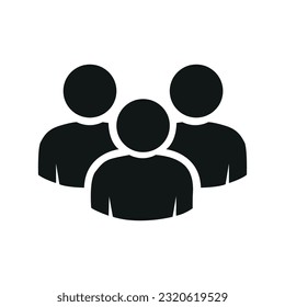 Vektorflache Illustration in schwarzer Farbe. Avatar, Benutzerprofil, Personensymbol, geschlechtsneutrale Silhouette, Profilbild. Geeignet für Profile, Symbole, Bildschirmschoner und als Vorlage.
