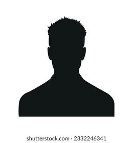 Vector flat illustration in black color. Avatar, user profile, person icon, profile picture. Suitable for social media profiles, icons, screensavers and as a template.