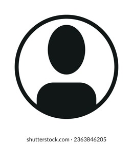 Vector flat illustration in black color. Avatar, user profile, person icon, gender neutral silhouette, profile picture. Suitable for social media profiles, icons, screensavers and as a template.