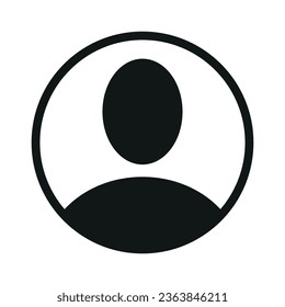 Vector flat illustration in black color. Avatar, user profile, person icon, gender neutral silhouette, profile picture. Suitable for social media profiles, icons, screensavers and as a template.