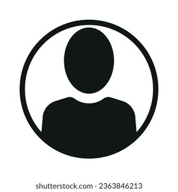 Ilustración plana vectorial en color negro. Avatar, perfil de usuario, icono de persona, silueta neutral de género, imagen de perfil. Adecuado para perfiles de medios sociales, iconos, salvapantallas y como plantilla.