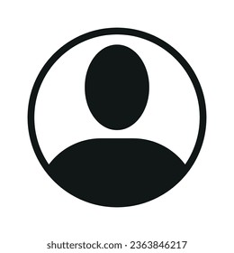 Vector flat illustration in black color. Avatar, user profile, person icon, gender neutral silhouette, profile picture. Suitable for social media profiles, icons, screensavers and as a template.