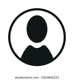 Vector flat illustration in black color. Avatar, user profile, person icon, gender neutral silhouette, profile picture. Suitable for social media profiles, icons, screensavers and as a template.