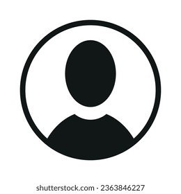 Vector flat illustration in black color. Avatar, user profile, person icon, gender neutral silhouette, profile picture. Suitable for social media profiles, icons, screensavers and as a template.