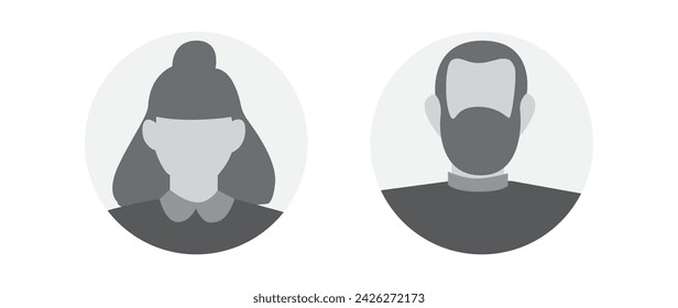 Vector flat illustration in black color. Avatar, user profile, person icon, profile picture. Suitable for social media profiles, icons, screensavers and as a template.