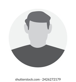 Vector flat illustration in black color. Avatar, user profile, person icon, profile picture. Suitable for social media profiles, icons, screensavers and as a template.