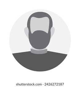 Ilustración plana vectorial en color negro. Avatar, perfil de usuario, icono de persona, imagen de perfil. Adecuado para perfiles de redes sociales, iconos, protectores de pantalla y como plantilla.