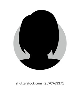 Vector flat illustration in black color. Icons of man and woman. Avatar, user profile, person icon, profile picture. Suitable for social media profiles, icons, screensavers and as a template.