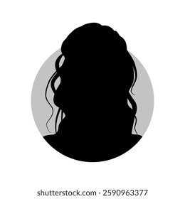 Vector flat illustration in black color. Icons of man and woman. Avatar, user profile, person icon, profile picture. Suitable for social media profiles, icons, screensavers and as a template.