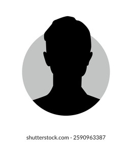 Vector flat illustration in black color. Icons of man and woman. Avatar, user profile, person icon, profile picture. Suitable for social media profiles, icons, screensavers and as a template.