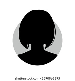 Vector flat illustration in black color. Icons of man and woman. Avatar, user profile, person icon, profile picture. Suitable for social media profiles, icons, screensavers and as a template.