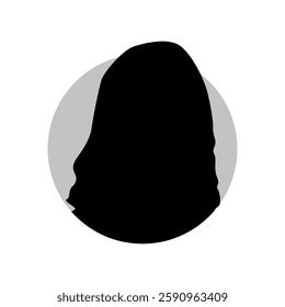 Vector flat illustration in black color. Icons of man and woman. Avatar, user profile, person icon, profile picture. Suitable for social media profiles, icons, screensavers and as a template.