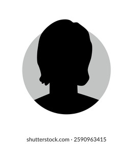 Vector flat illustration in black color. Icons of man and woman. Avatar, user profile, person icon, profile picture. Suitable for social media profiles, icons, screensavers and as a template.