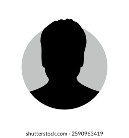 Vector flat illustration in black color. Icons of man and woman. Avatar, user profile, person icon, profile picture. Suitable for social media profiles, icons, screensavers and as a template.