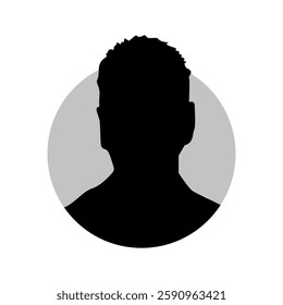 Vector flat illustration in black color. Icons of man and woman. Avatar, user profile, person icon, profile picture. Suitable for social media profiles, icons, screensavers and as a template.