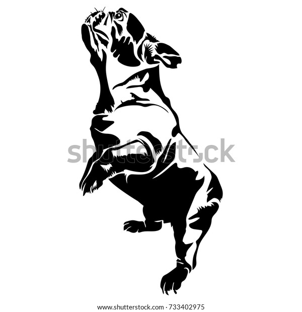 Vector Flat Illustration Black Silhouette French Stock Vector (Royalty ...