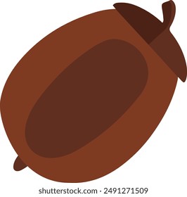 Vector flat illustration of a brown acorn.