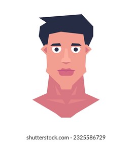 Vector flat illustration of a brutal face. Gigachad vector icon illustration. The face of a pumped up man.