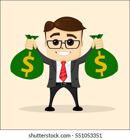 1,499 Man carrying a bag of money cartoon Images, Stock Photos ...