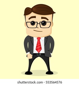 Vector flat illustration. Businessman or manager thinking.