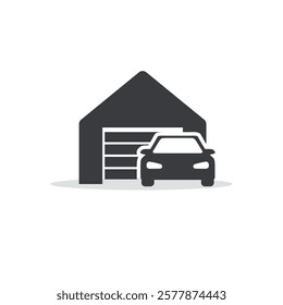 vector flat illustration of a car garage.