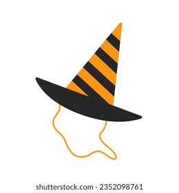Vector flat illustration of cartoon Halloween witch hat icon