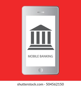 Vector flat illustration. Flat cartoon style. Send money via smartphone. Concept for mobile banking and online payment. 