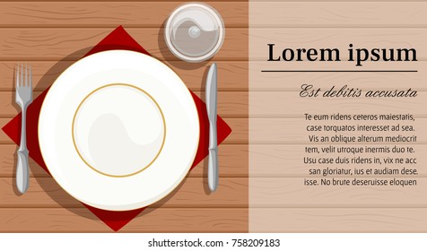 Vector flat illustration catering party with people hands and a table of dishes from the menu, top view Web site page and mobile app design