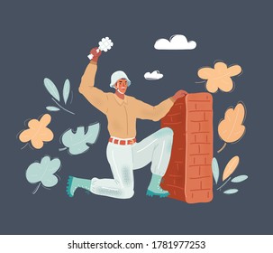 Ilustración vectorial plana de granada de arrastre de soldado caucásico, gritando de rabia al enemigo. Concepto de protección del país en el servicio militar durante el conflicto de guerra y protección personal.