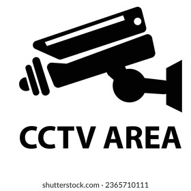 Vector flat illustration of CCTV area symbol isolated on background